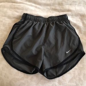 Grey and black nike dri-fit shorts